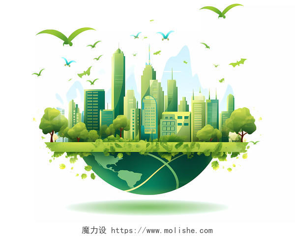 世界环境日爱护地球保护绿色环境插画